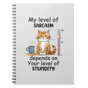 Sarkastic Cat - Lustigt Orange Art Anteckningsbok
