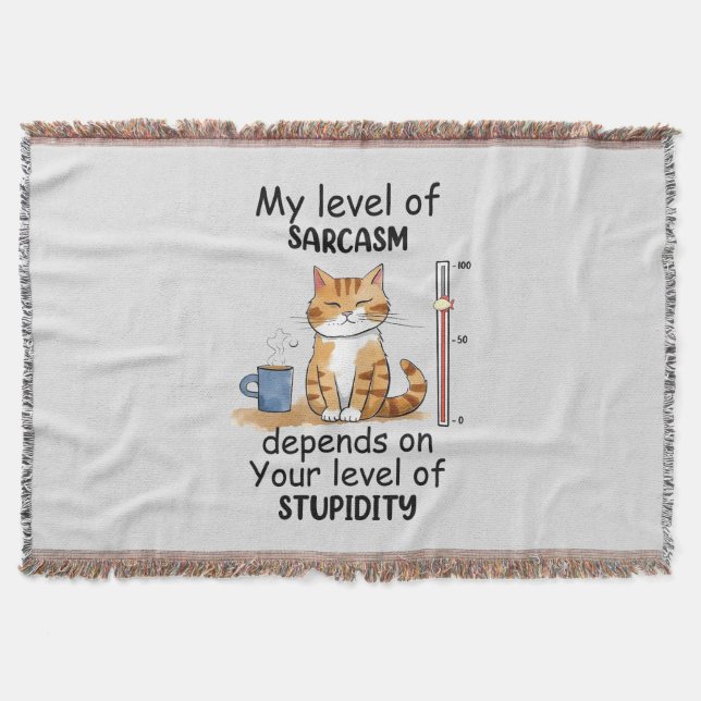 Sarkastic Cat - Lustigt Orange Art Filt (Framsidan)