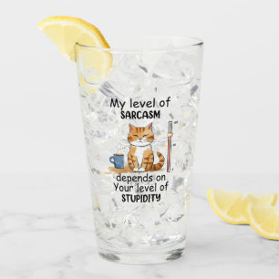 Sarkastic Cat - Lustigt Orange Art Glaskopp
