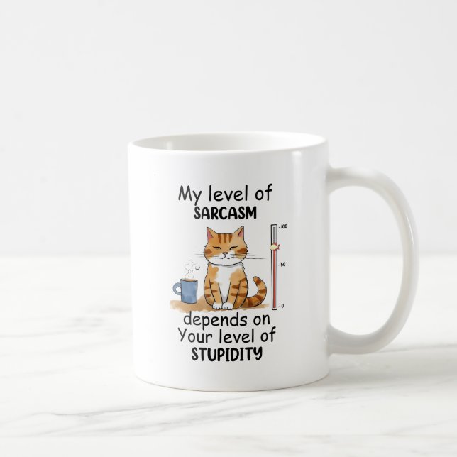 Sarkastic Cat - Lustigt Orange Art Kaffemugg (Höger)