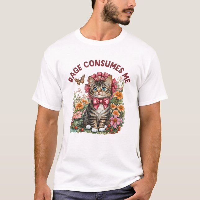 Sarkastic Cat Meme Rage Consumes me Ley Cat Meme T Shirt (Framsida)