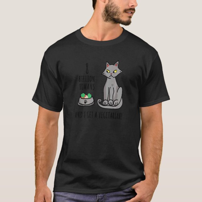 Sarkastic Cat Mocks, som får en vegetarian som Cat T Shirt (Framsida)