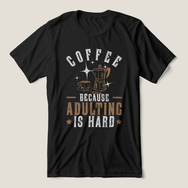 Sarkastic Coffee Quote - Morgonbefordran T Shirt (Design Framsida)