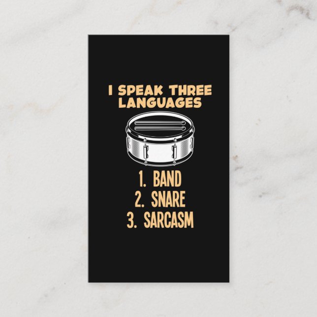 Sarkastic Drummer Humor-buskvallerband Visitkort (Framsida)