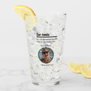 Sarkastic Gin Älskare Photo and Namn Glass Glaskopp