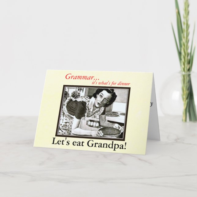 Sarkastic Grammar Nazi Comma Greeting Card Kort (Framsida)