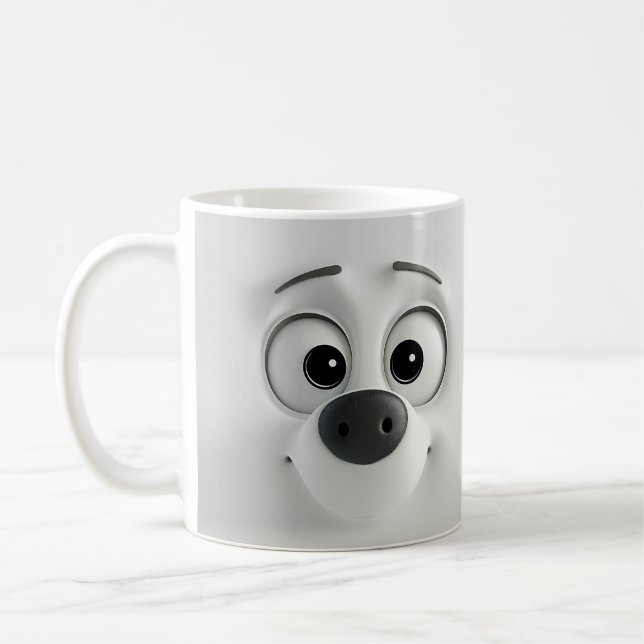 Sarkastic Hund Ansikte 3D Kaffemugg (Vänster)