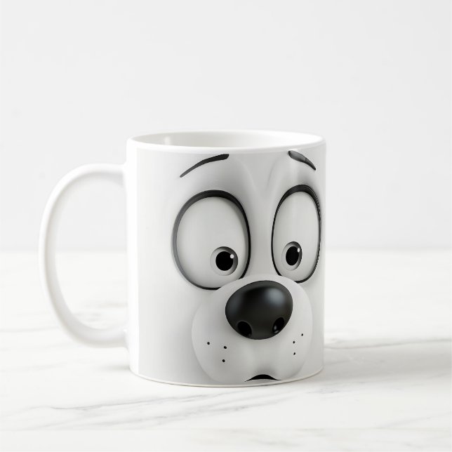 Sarkastic Hund Ansikte 3D Kaffemugg (Vänster)