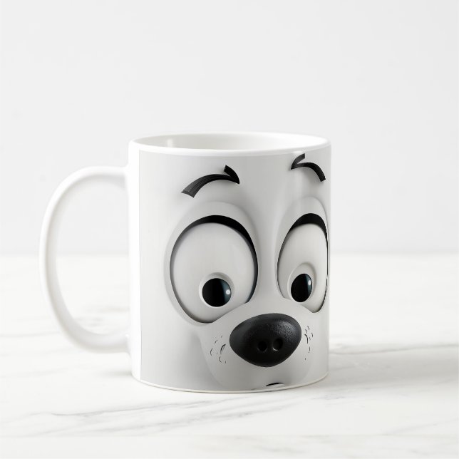 Sarkastic Hund Ansikte 3D Kaffemugg (Vänster)