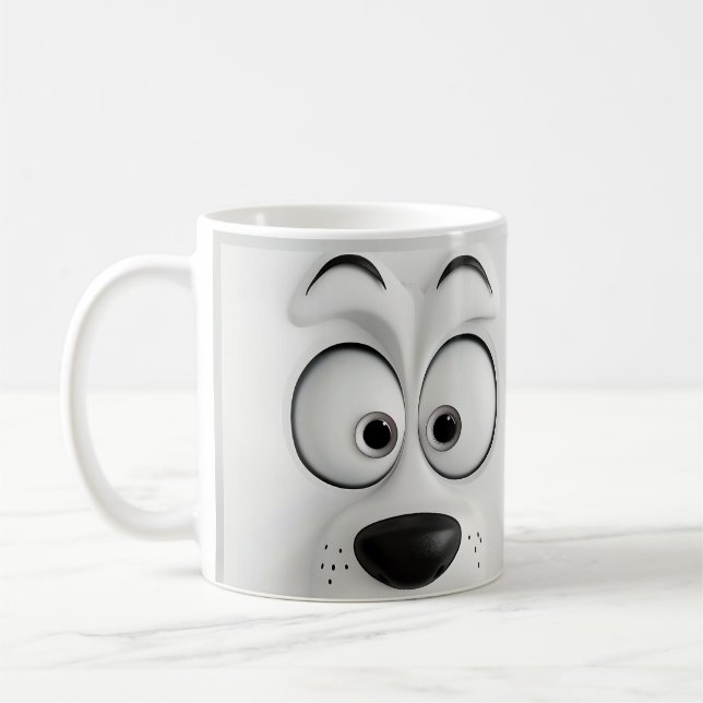 Sarkastic Hund Ansikte 3D Kaffemugg (Vänster)
