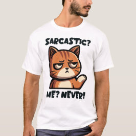 Sarkastic? Jag? Aldrig! - Funny kattdesign T Shirt