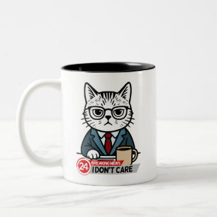 Sarkastic Kontors humor Cat Två-Tonad Mugg