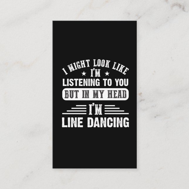 Sarkastic Line Dancing Quote for Line Dancer Visitkort (Framsida)