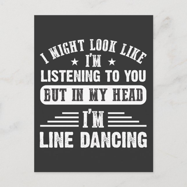 Sarkastic Line Dancing Quote for Line Dancer Vykort (Framsida)