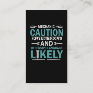 Sarkastic Mechanic Funny Garage Workshop Make Visitkort