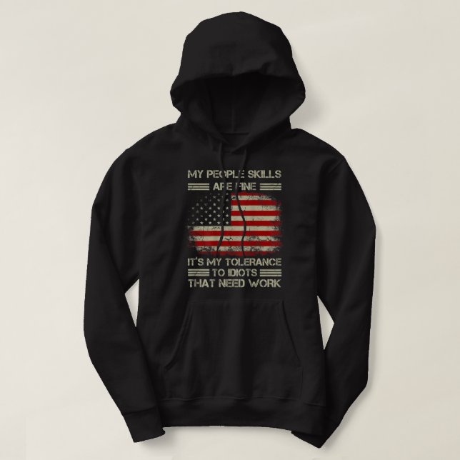 Sarkastic Mina personkunskaper är Bra Vintage USA  Hoodie (Design framsida)