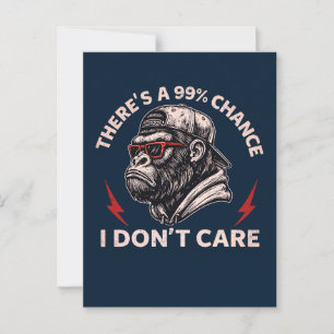 Sarkastic Monkey Graphics in Backward Hat & Shades Vykort