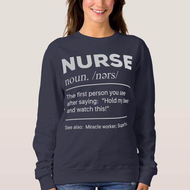 Sarkastic Nurse Definition: Håll mitt öl T Shirt (Framsida)