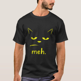 Sarkastic och funny Meh Halloween Cat T Shirt