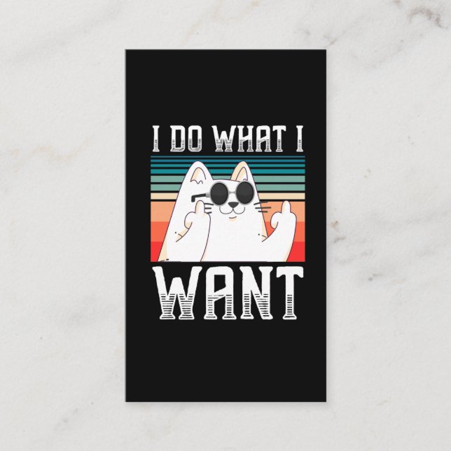 Sarkastic People Kattunge Finger Selfish Kattunge Visitkort (Framsida)