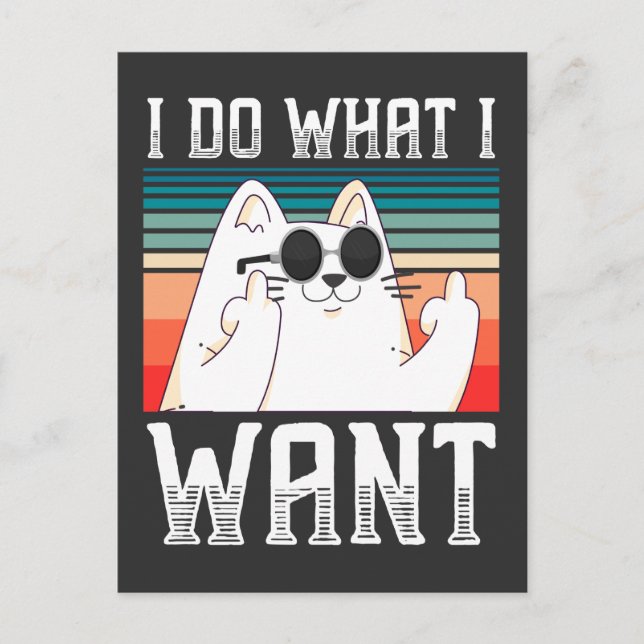 Sarkastic People Kattunge Mitten Finger Selfish Ka Vykort (Framsida)