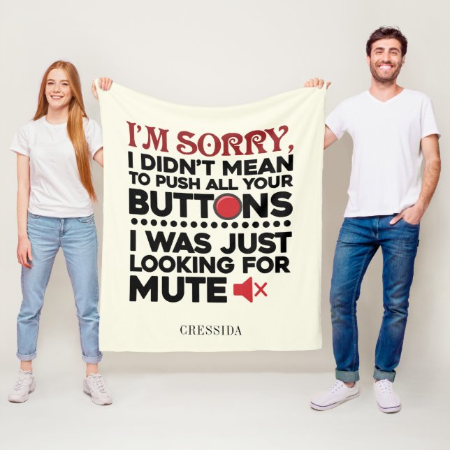 Sarkastic Quote Elak inte att trycka på knapparna Fleecefilt (På plats)