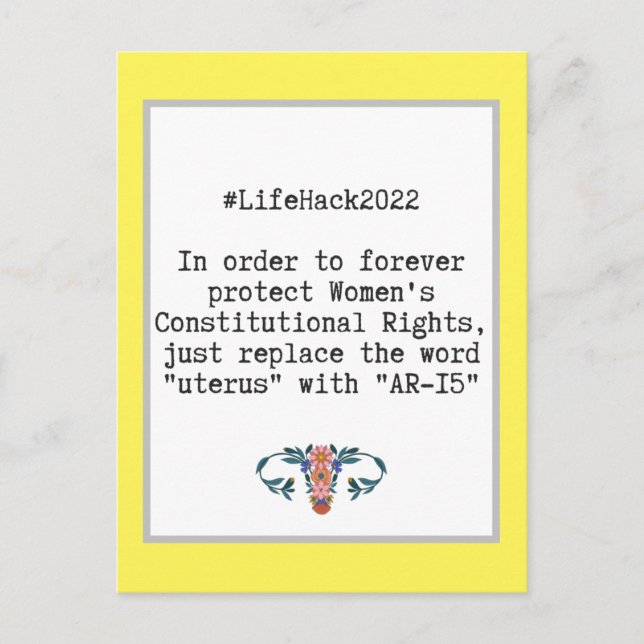 Sarkastic Quote Kvinnors konstitutionella Höger Vykort (Framsida)