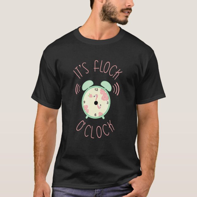 Sarkastic Rosa Flamingo its Flock O'klocka Costume T Shirt (Framsida)