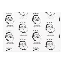 Sarkastic Santa Wrapping Papper Black and White