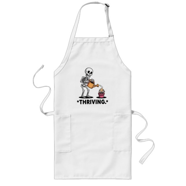 Sarkastic Skeleton Design'Thriving' Långt Förkläde (Framsidan)