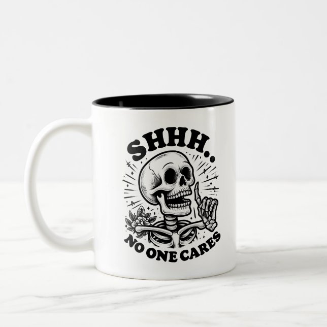 Sarkastic Skeleton Funny Coffee Två-Tonad Mugg (Vänster)