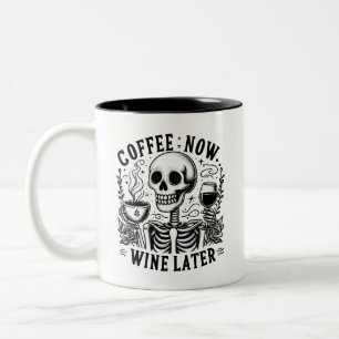 Sarkastic Skeleton Funny Coffee Två-Tonad Mugg