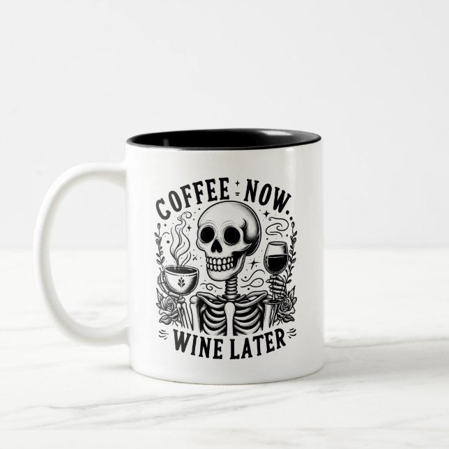 Sarkastic Skeleton Funny Coffee Två-Tonad Mugg (Vänster)