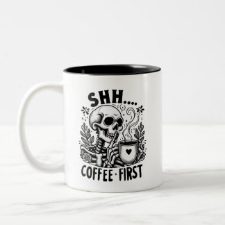 Sarkastic Skeleton Funny Coffee Två-Tonad Mugg