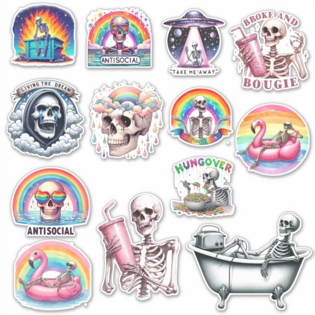 Sarkastic Skeleton Klistermärken (Framsida)