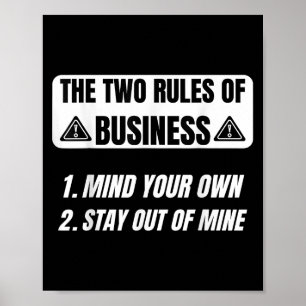 Sarkastic som säger två Regler av Business Humor Q Poster
