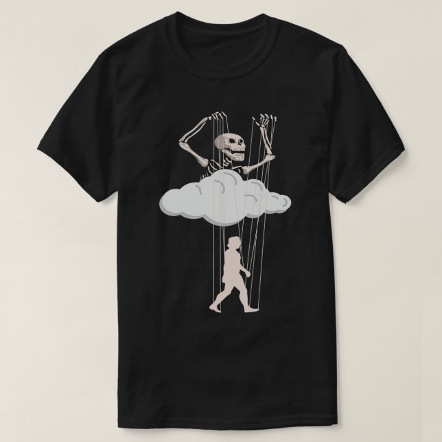 Sarkastic spelar handmarionett med mänsklig marion t shirt (Design framsida)