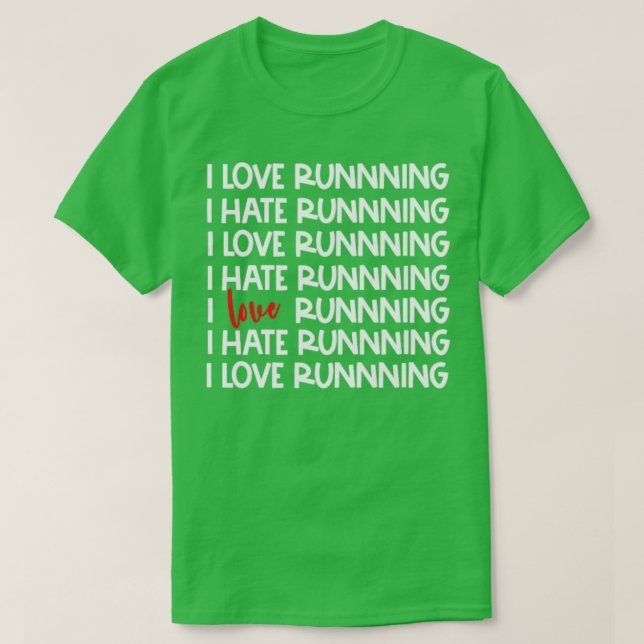 Sarkastic Springer Kärlek Hate Running I Kärlek Ru T Shirt (Design framsida)