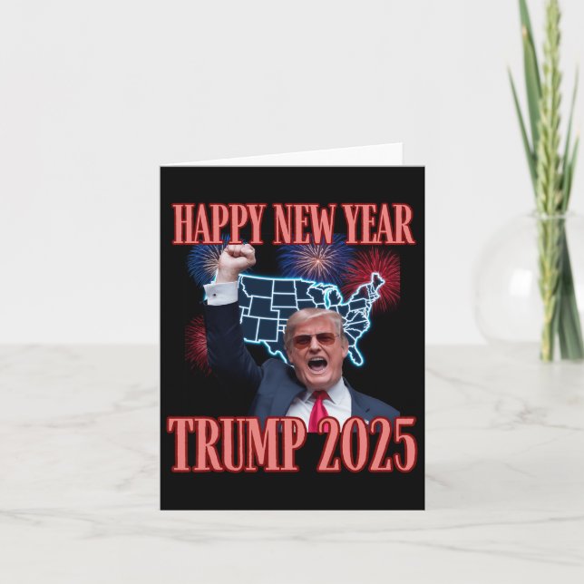 Sarkastic Trump Gott nytt år 2025 47:e presidenten Kort (Framsida)