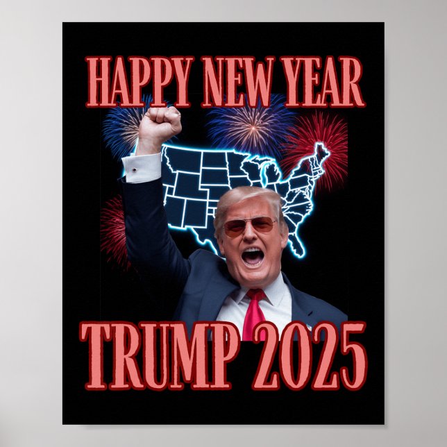 Sarkastic Trump Gott nytt år 2025 47:e presidenten Poster (Framsidan)