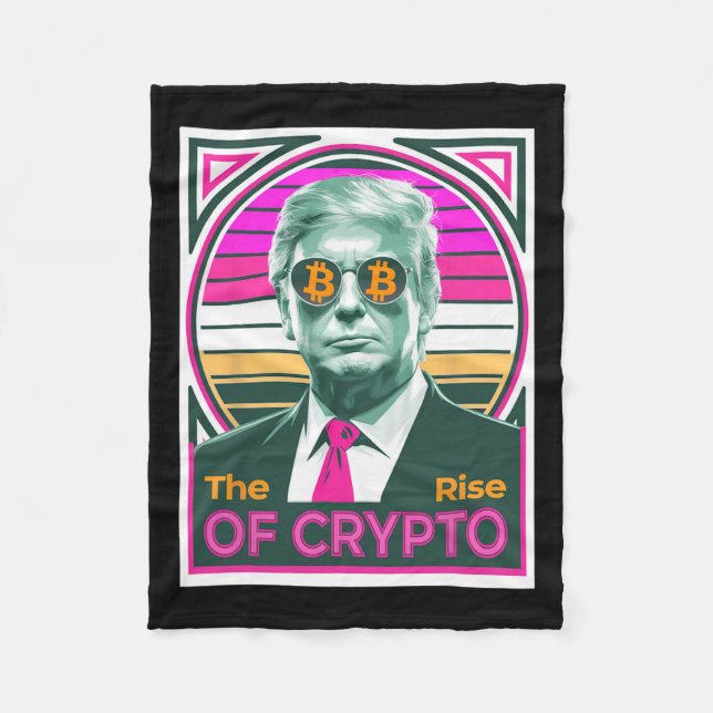 Sarkastic Trump Stiga upp för Crypto Bitcoin Kung  Fleecefilt (Framsidan)