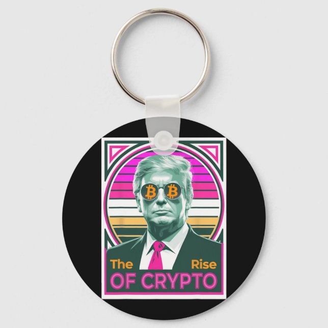 Sarkastic Trump Stiga upp för Crypto Bitcoin Kung  Nyckelring (Framsida)