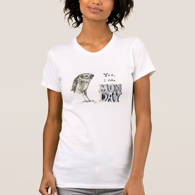 Sarkastic uggla - måndag tee shirt (Framsida)