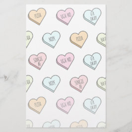 Sarkastic Valentines Candy Heart Mönster Brevpapper