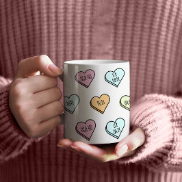 Sarkastic Valentines Candy Heart Mönster Kaffemugg