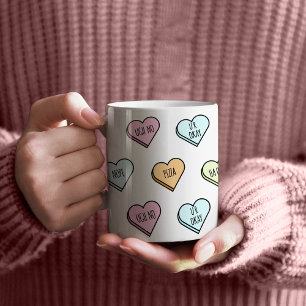 Sarkastic Valentines Candy Heart Mönster Kaffemugg