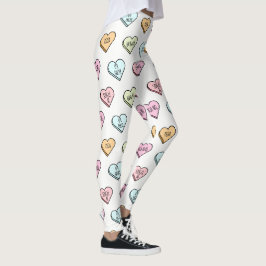 Sarkastic Valentines Candy Heart Mönster Leggings