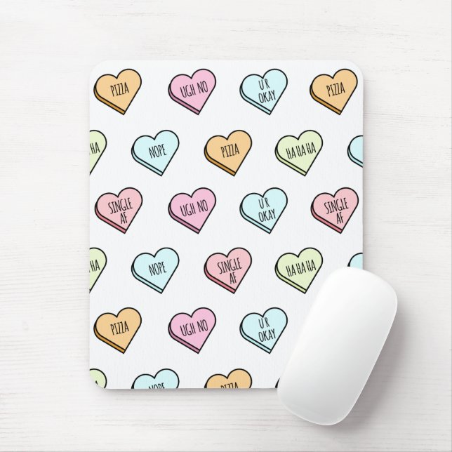 Sarkastic Valentines Candy Heart Mönster Musmatta (Med mus)