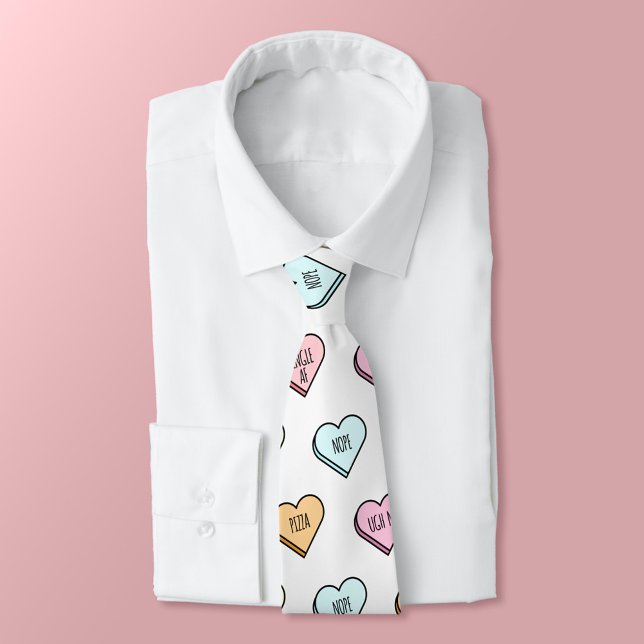 Sarkastic Valentines Candy Heart Mönster Slips (Sarcastic Valentine’s Candy Heart Pattern Neck Tie)