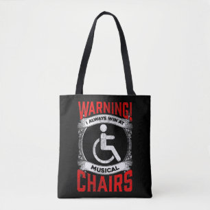 Sarkastic Wheelchair Funny Handicap Musical Joke Tygkasse